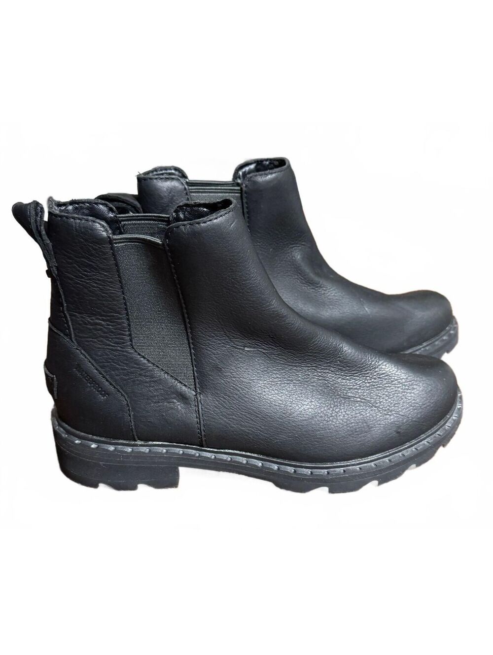 Sorel Lennox Chelsea Waterproof Leather Boots Black Womens 8.5 NL3696-010